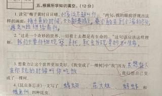 三年级下册期末试卷